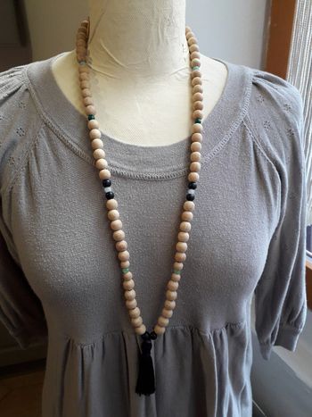 Sautoir perles de bois unique