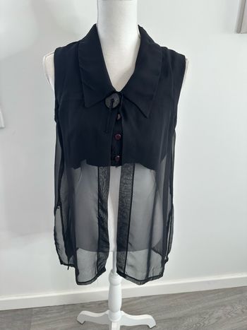 Chemisier sans manche et voile noir Sandro T38 M