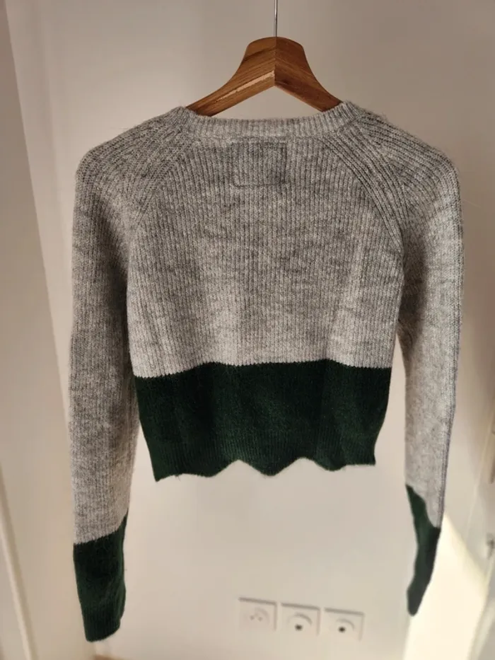 Pull bizzbee gris vert S - photo numéro 2