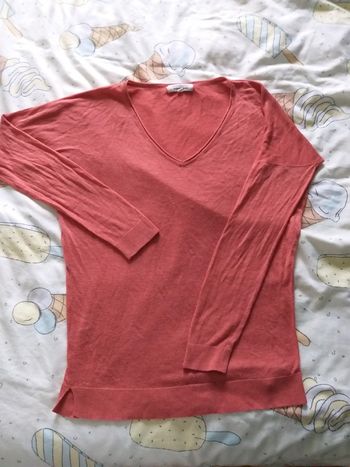 Haut manches longues col V corail