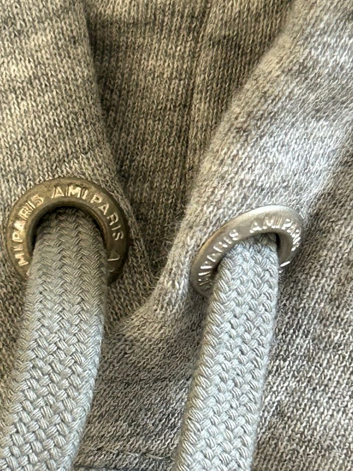 Sweat-shirt pull à capuche gris AMI Paris - Taille M - photo numéro 4