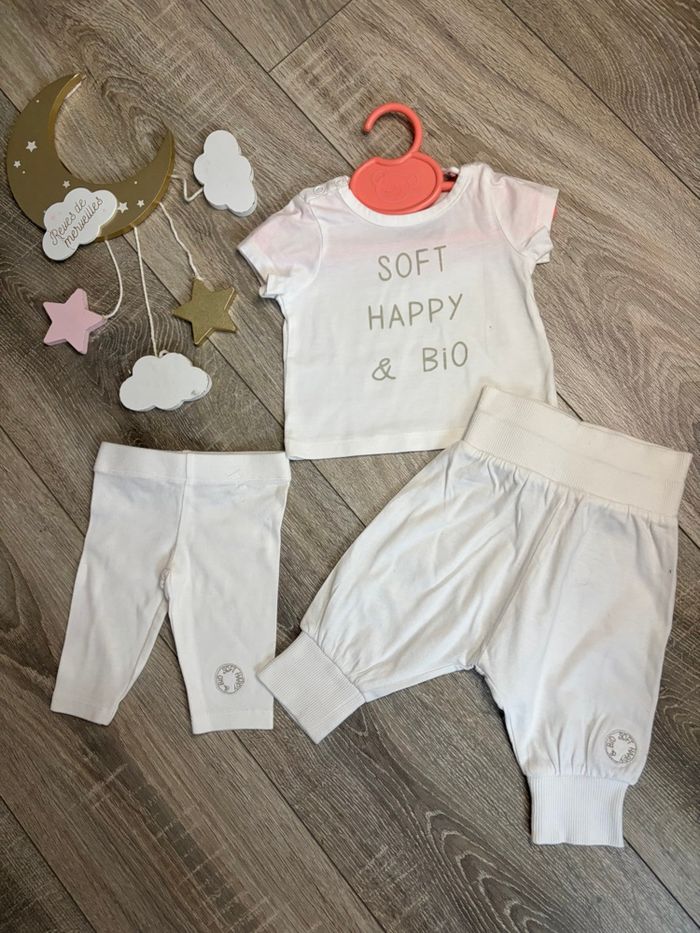 Ensemble bébé fille 3 pièces blanc 1 mois - photo numéro 2