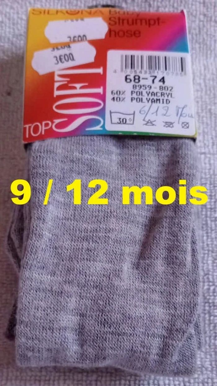 Collant gris Taille 9 / 12 mois