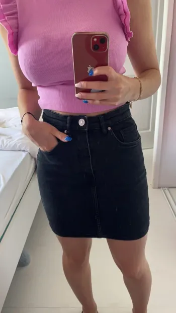 Jupe en jean Zara noir taille S