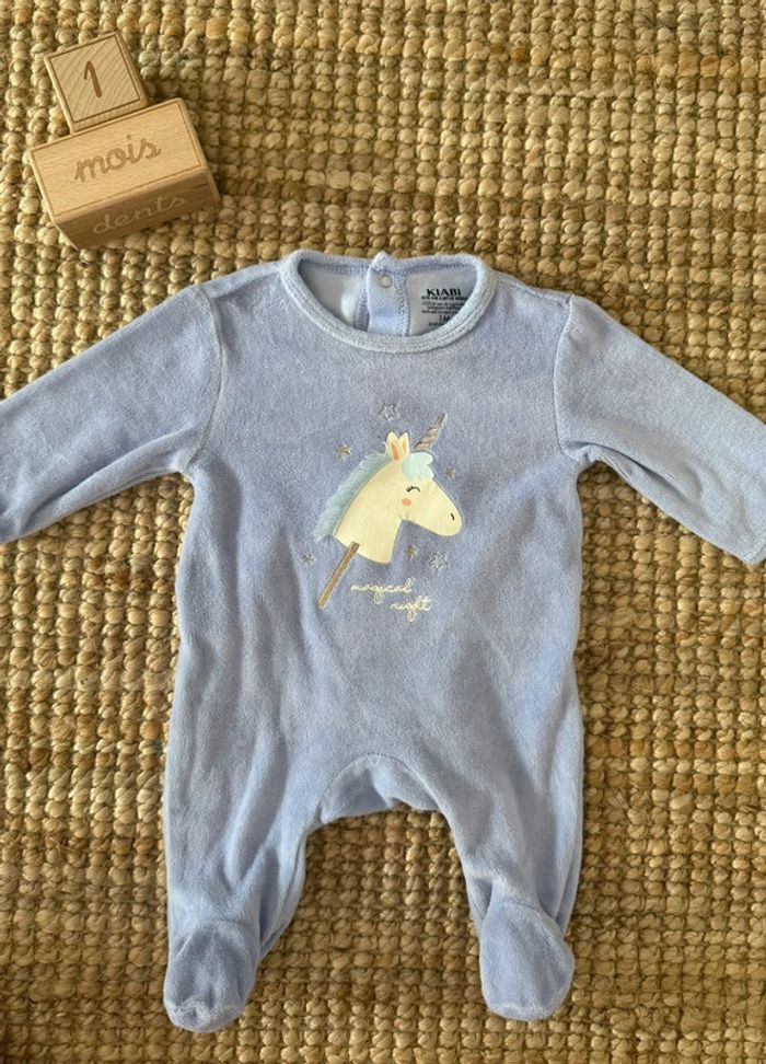 Pyjama velours Kiabi 1mois / 54cm
