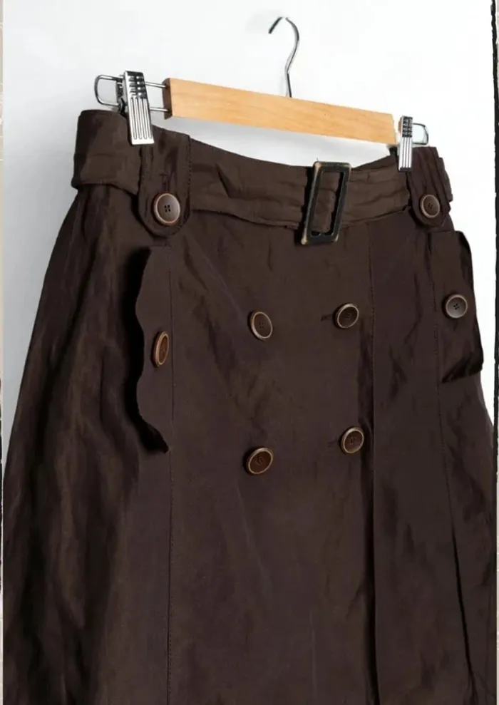 Jupe taille haute chocolat signée 1.2.3 Paris Taille 38 - photo numéro 3