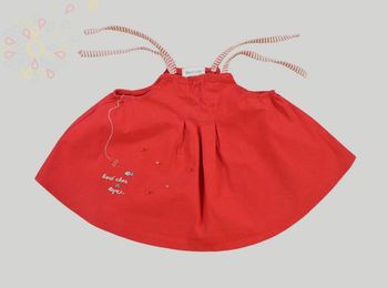 Blouse sans manche popeline rouge bleu poisson Bout'Chou 12 mois 74 cm fille
