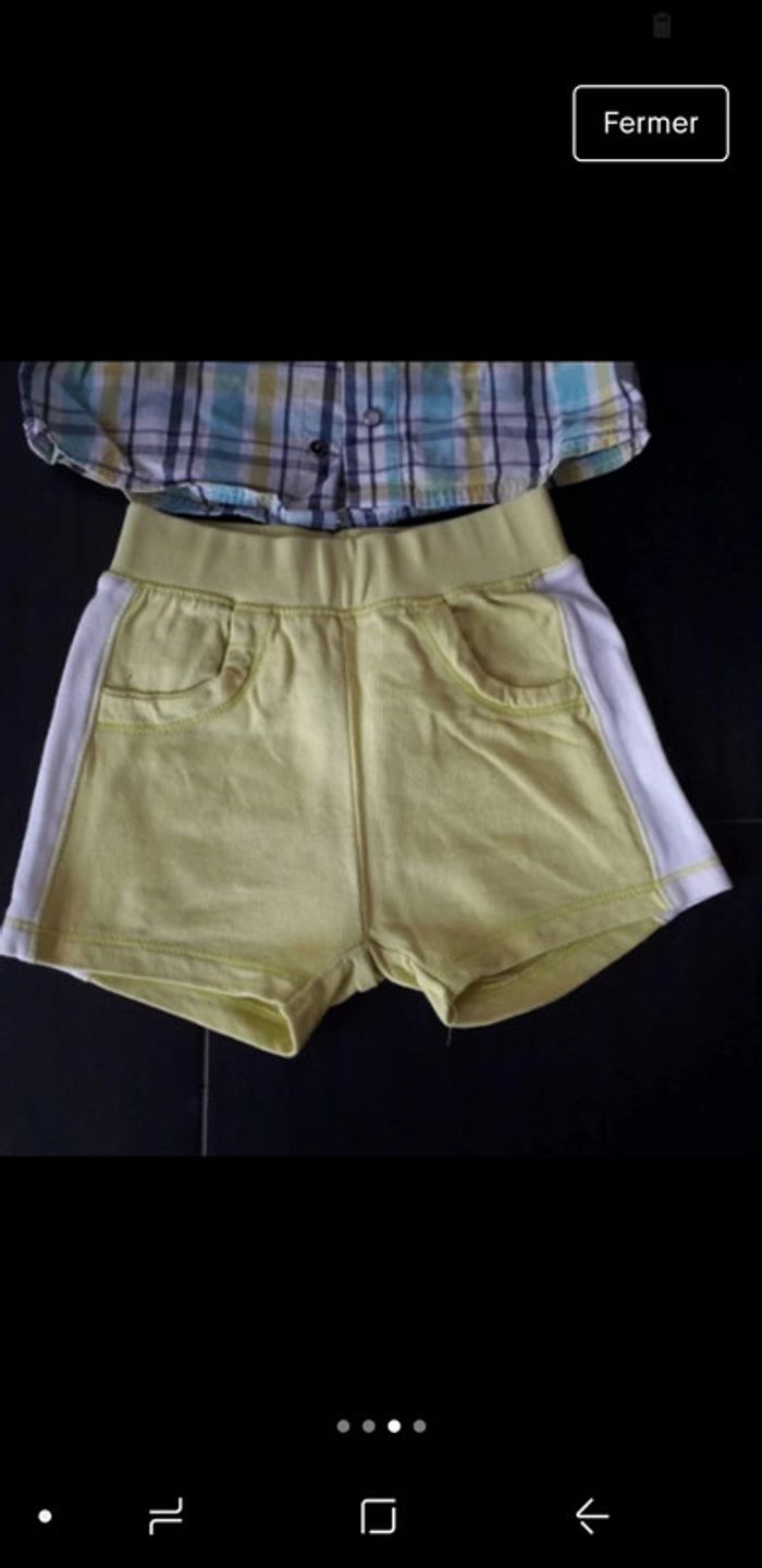 Ensemble chemise+short 6 mois - photo numéro 4