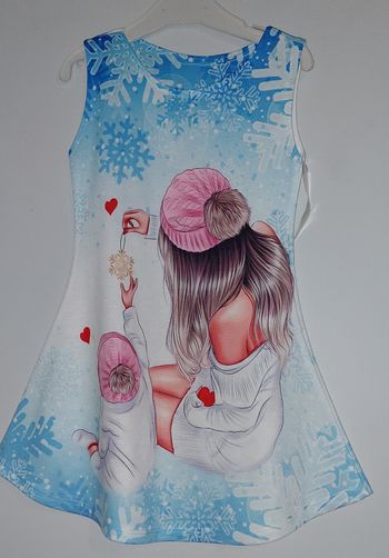 Robe fille motif mere enfant