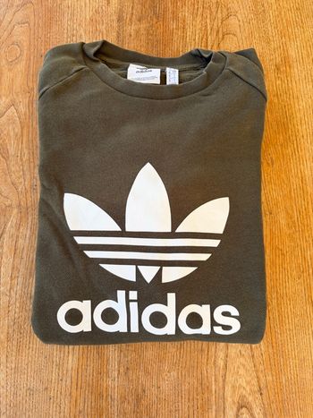 Sweat Adidas Originals kaki logo blanc Trefoil – Taille S