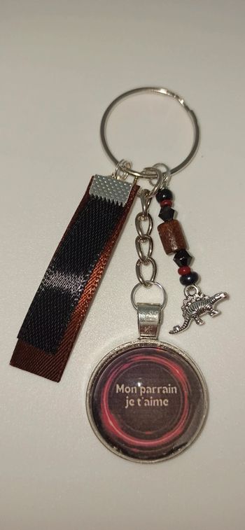 Cadeau parrain, porte clé message "mon parrain je t'aime "