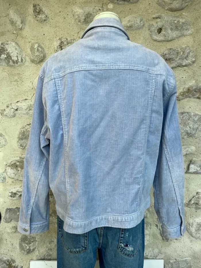 Monki - Veste velours côtelée bleu clair pastel ciel oversize - photo numéro 2