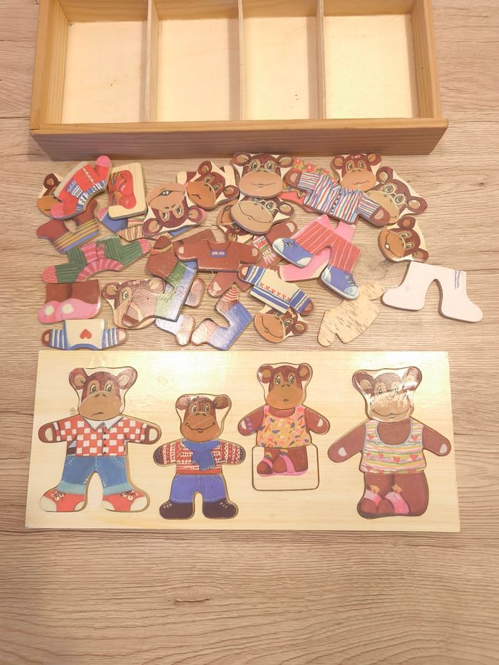 Jeu en bois famille ours - photo numéro 2