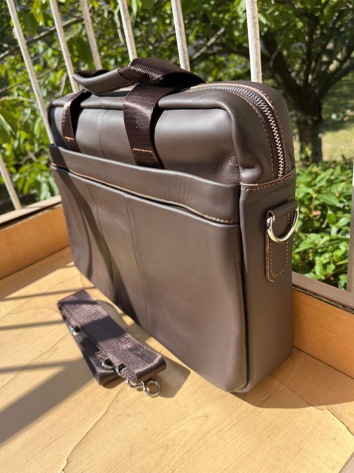 Sac business en cuir vachette marron neuf avec étiquette - photo numéro 6