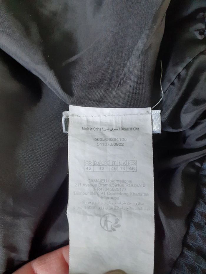 Veste zippée femme bleu marine à motifs taille 42 - photo numéro 8