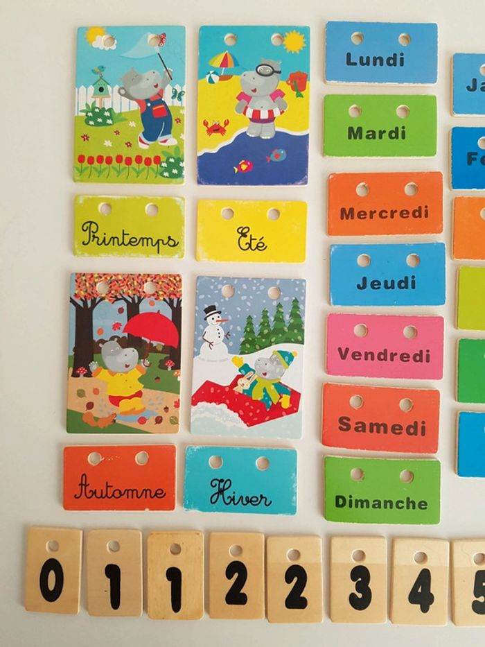 Coffret en bois date du jour hippopotame - photo numéro 5