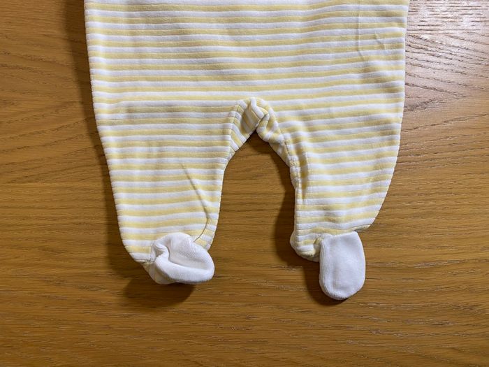 Bout’chou Pyjama Grenouillère jaune/blanc Taille 3 mois - photo numéro 3