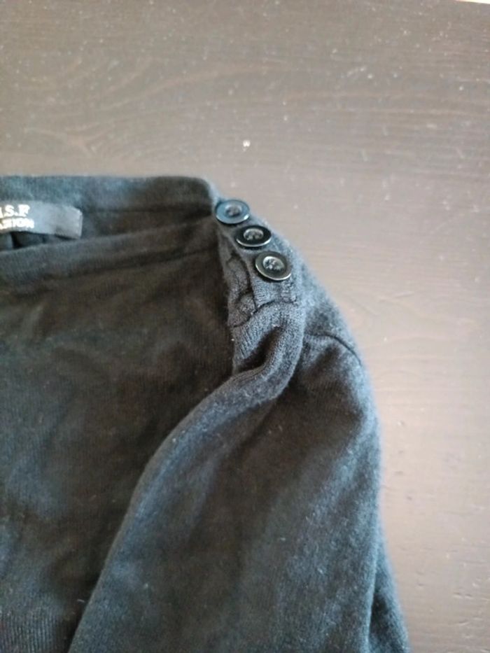 Pull léger noir noeud dans le dos - photo numéro 2