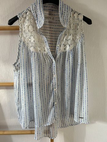 Débardeur Abercrombie & Fitch dentelle & pois bleus XS
