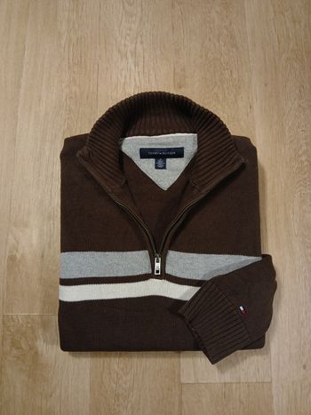Pull 1/4 zip, col camionneur Tommy Hilfiger / Taille M / 100% Coton