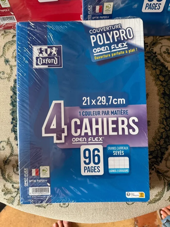 Oxford lot de 12 cahiers Polypro A4 Openflex 96 pages grand carreaux Seyes - photo numéro 2