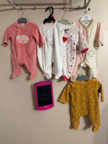 Lot de 5 pyjamas polaires, fille - T1mois - Kiabi, Kitchoun.. 