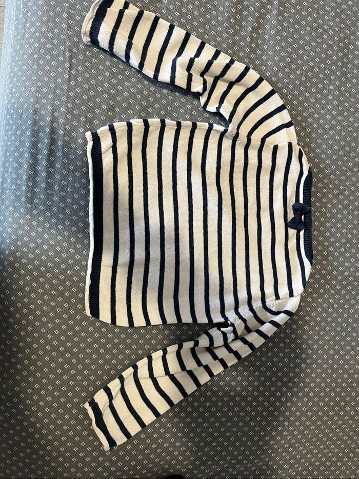 Pull marinière fille bleu et blanc – 3 ans / 94 cm - photo numéro 3
