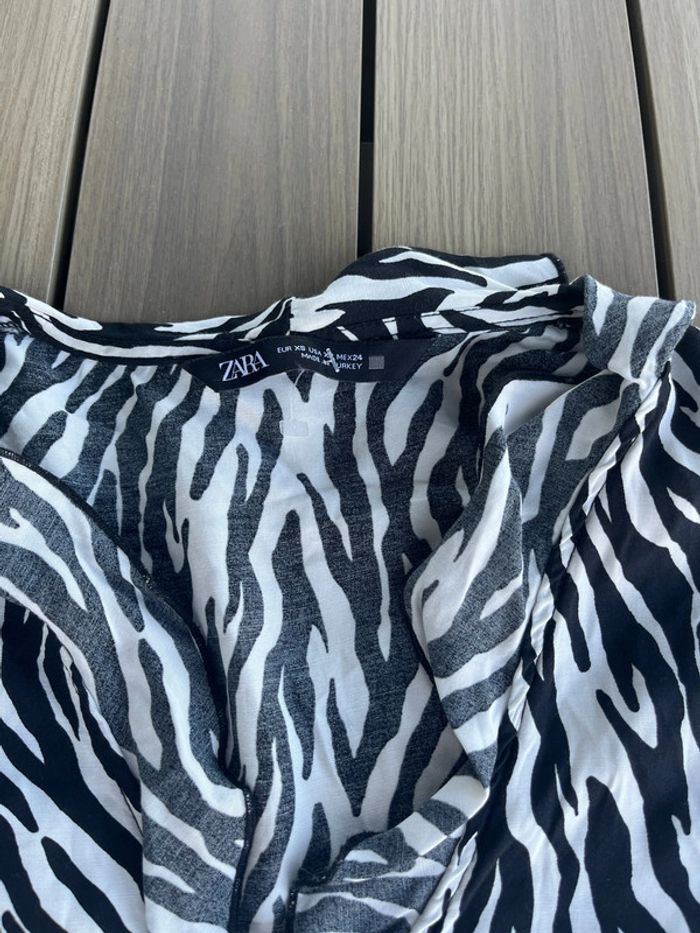 Blouse wit/blauw zara xs - photo numéro 2