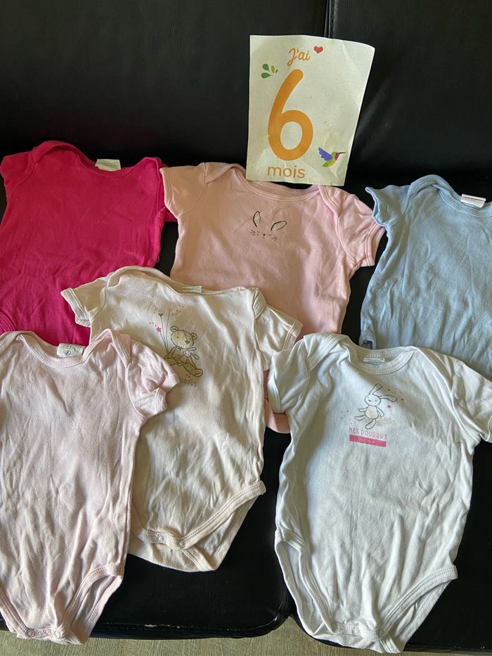 Lot de 6 bodies manches courte