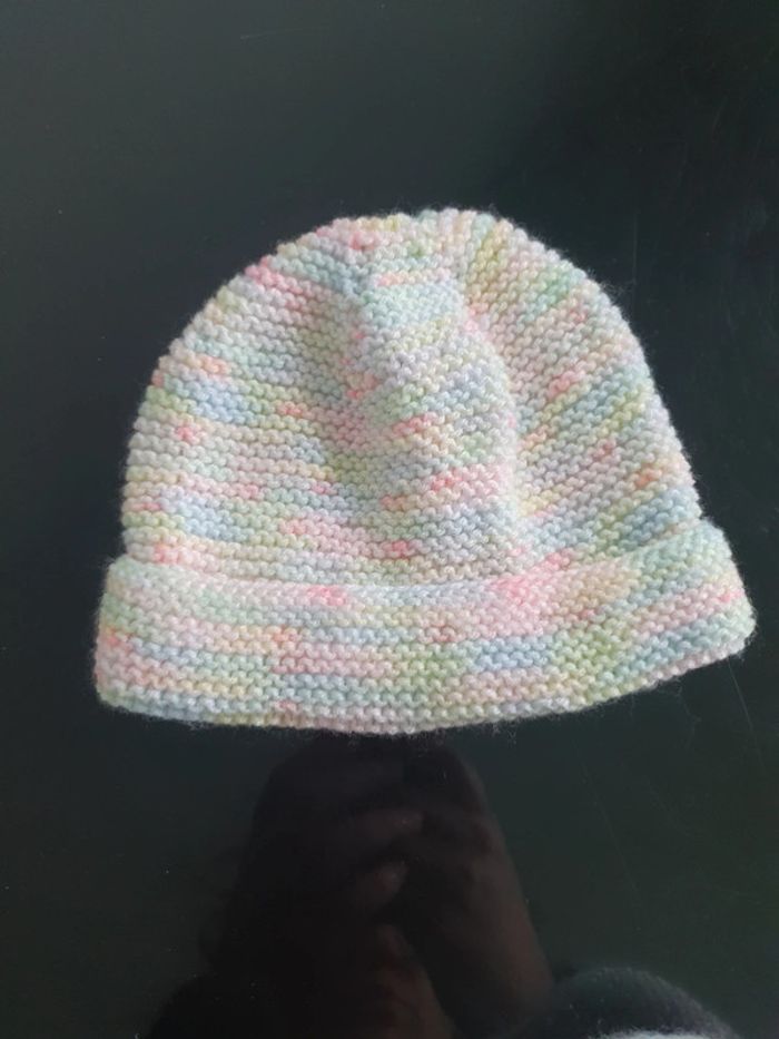 Lot bonnet poncho écharpe tricoté main - photo numéro 4
