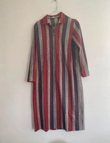 Robe chemise rayée femme 38 pauporte vintage Made In France