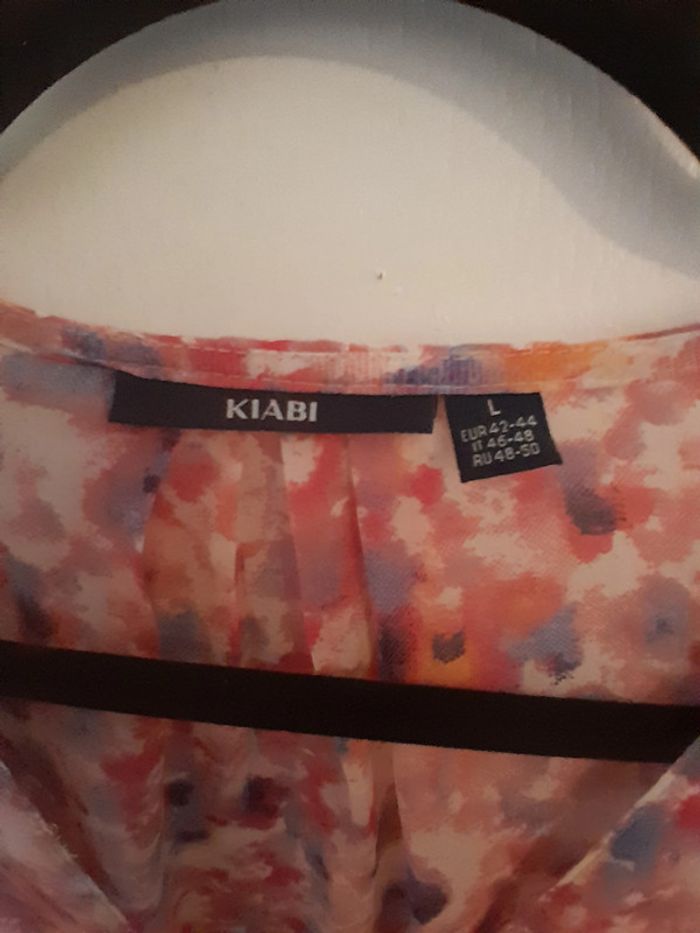 Superbe chemisier imprimé rose et bleu, taille L, Marque Kiabi - photo numéro 5