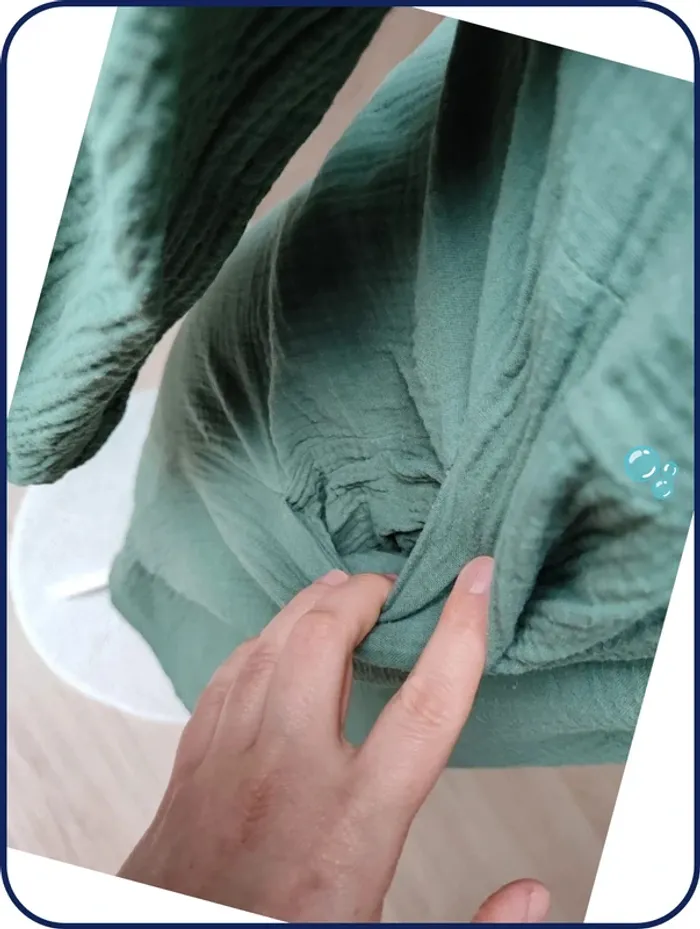 Robe verte / gaz de coton / S - photo numéro 4