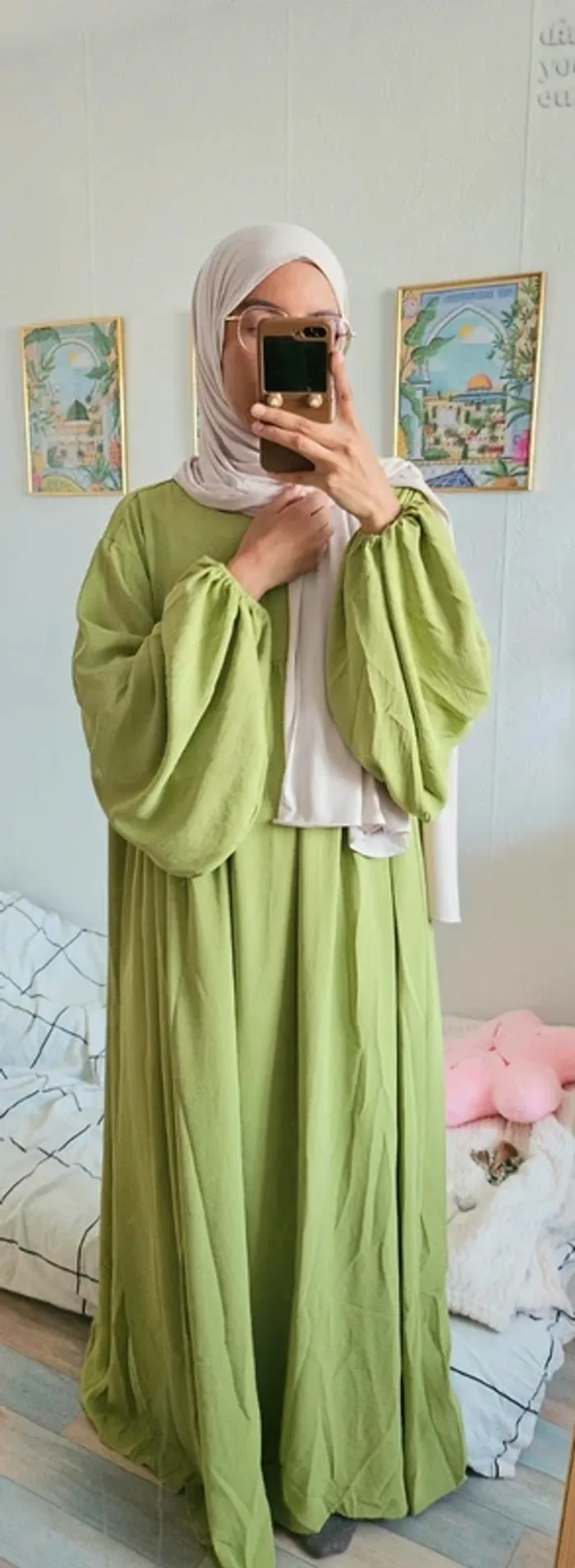 Robe verte pomme bouffante taille unique neuve - photo numéro 2
