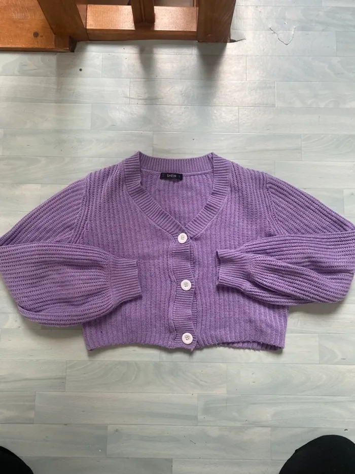 Haut tricoté violet - photo numéro 2