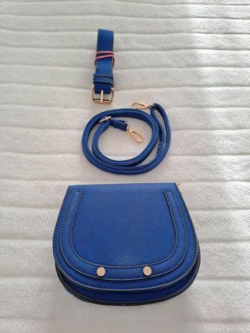 Sac en cuir bleu Massiliano Sergio