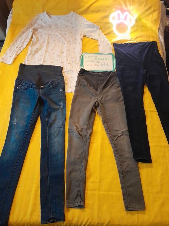 Lot🤰 spécial grossesse 🤰3 jeans slim + 1 chemise de nuit