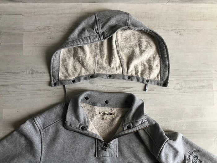 Sweat-shirt gris clair à capuche avec poches « harris wilson » T L - photo numéro 8
