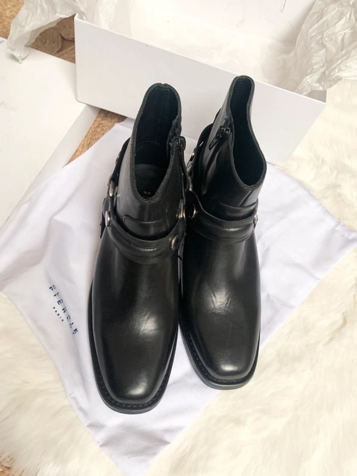Très belle boots cow-boy western cuir Noir | Claudie Pierlot Paris - photo numéro 5