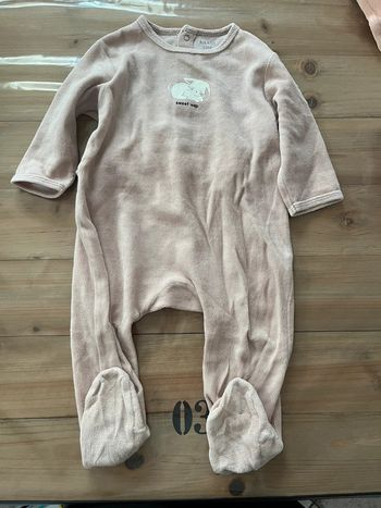 Pyjama velours Kiabi rose 12 mois