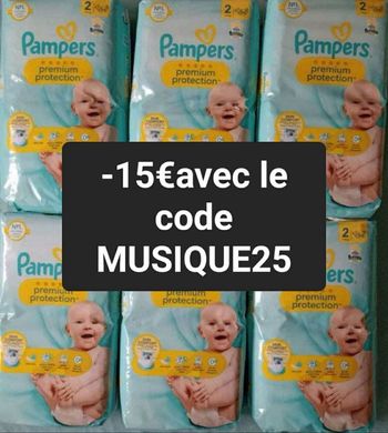 Six pack de couche pampers taille 2   preuim