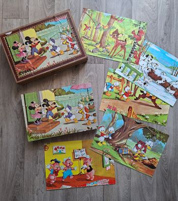Mallette Disney Puzzle de 24 cubes Années 80