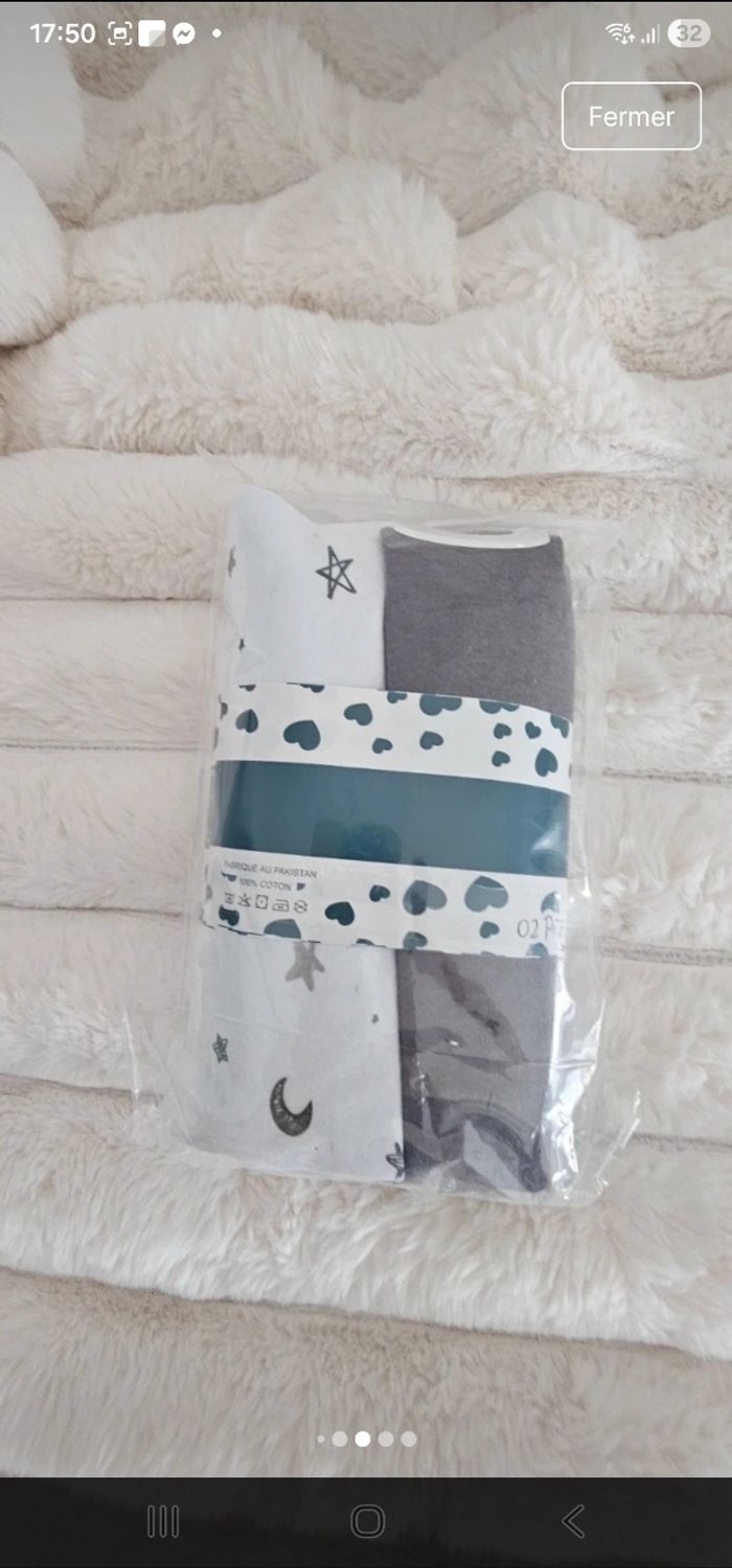 Lot de 2 draps housses 60×120 cm Neufs - photo numéro 4