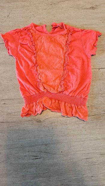 Blouse à manches courtes, ceintrée avec broderie, Girls, 6/7 ans, nickel