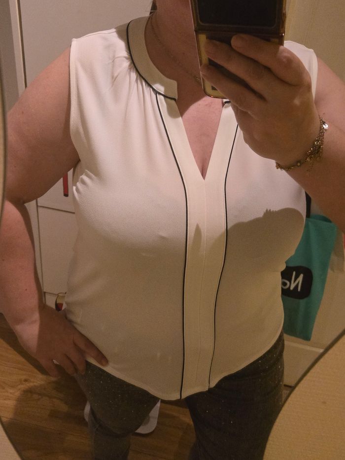 Blouse sans manches blanches T.L 42/44 H&M neuve - photo numéro 8