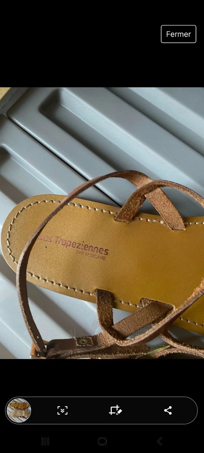 tropeziennes cuir marron - photo numéro 5