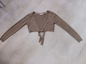 Gilet court forme cache coeur marron taille 1 Cache Cache