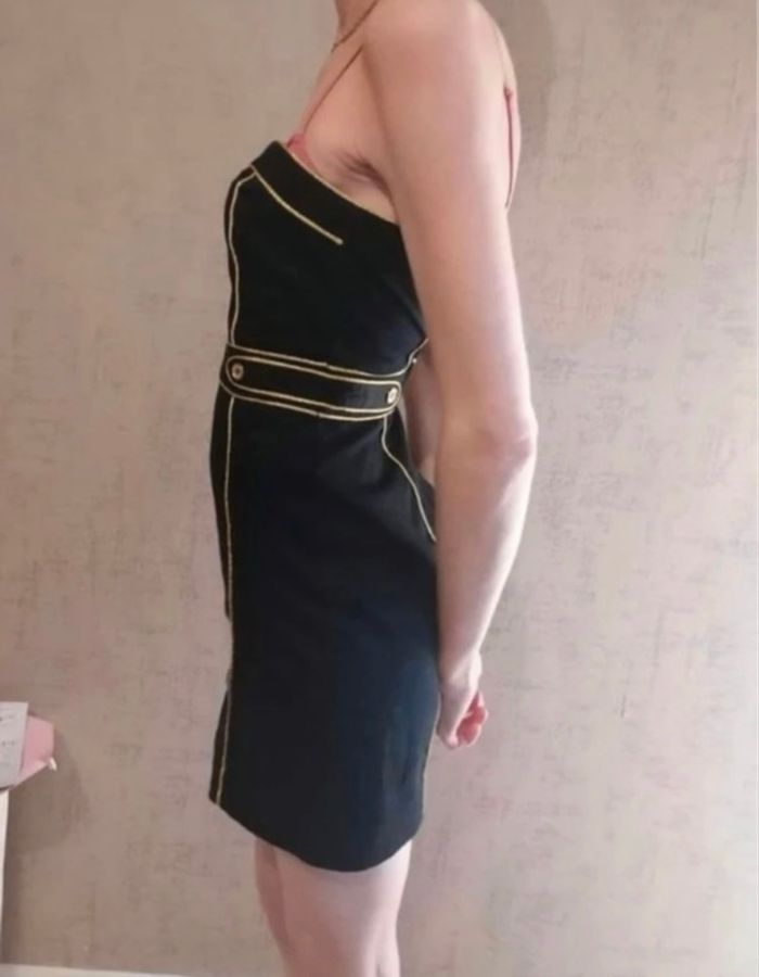 Robe bustier TRÈS BON ÉTAT pour femme taille 36 couleur noir et doré - photo numéro 3