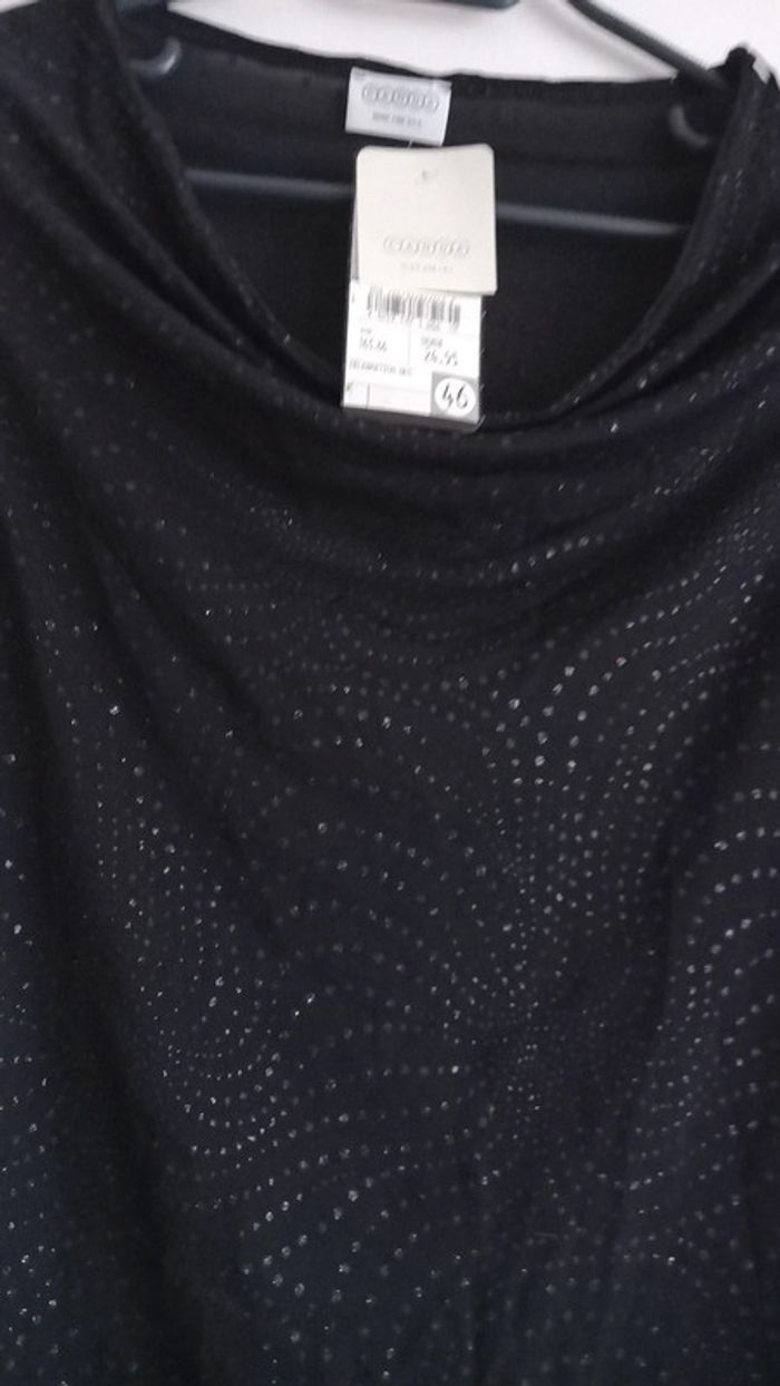 Haut noir de fête pailletées  Taille : 46 CANDA - photo numéro 2