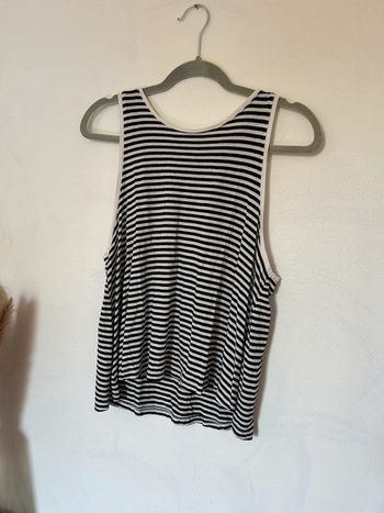 Femme 👩🏻 Debardeur oversise rayé noir/blanc h&m 36